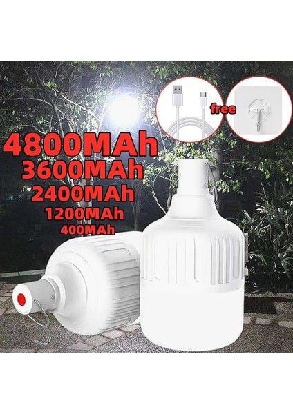 3600MAH AH-400MAH Kamp Işık USB Şarj Edilebilir LED Acil Işık Açık Taşınabilir Fener Balıkçılık Sundurma Bahçe Aydınlatma (Yurt Dışından)