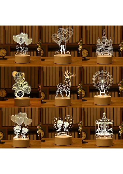 Gitar 3D Lamba Akrilik LED Gece Işıkları Noel Partisi Dekorasyon Gece Lambası Ev Yatak Odası Dekoru Için Yeni Yıl Düğün Neon Lamba USB (Yurt Dışından) indirimleri