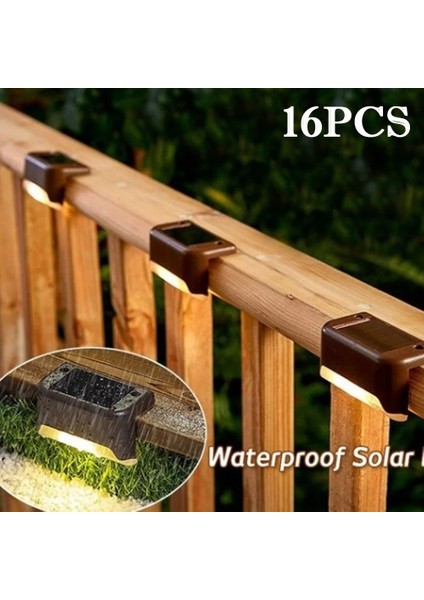 12PCS Tarzı Kahverengi Güneş Enerjili LED Işık Açık Bahçe Işıkları Su Geçirmez Dış Mekan Güneş Işıkları Merdiven Işık Bahçe Dekor Çit Güneş Lambası (Yurt Dışından) modelleri