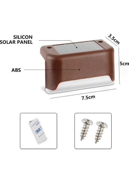 12PCS Tarzı Kahverengi Güneş Enerjili LED Işık Açık Bahçe Işıkları Su Geçirmez Dış Mekan Güneş Işıkları Merdiven Işık Bahçe Dekor Çit Güneş Lambası (Yurt Dışından) fırsatları
