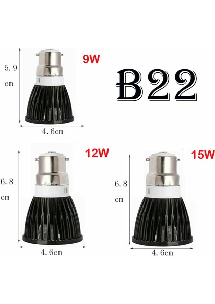 12W Tarzı Sarı Kısılabilir LED Spot Işığı E26 E27 E14 GU10 MR16 Gu5.3 9W 12W 15W Siyah Lamba Ampul Aydınlatma Av 220V Dc 12V LED Lampada (Yurt Dışından)