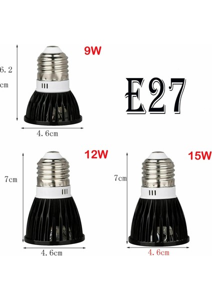 12W Tarzı Sarı Kısılabilir LED Spot Işığı E26 E27 E14 GU10 MR16 Gu5.3 9W 12W 15W Siyah Lamba Ampul Aydınlatma Av 220V Dc 12V LED Lampada (Yurt Dışından)