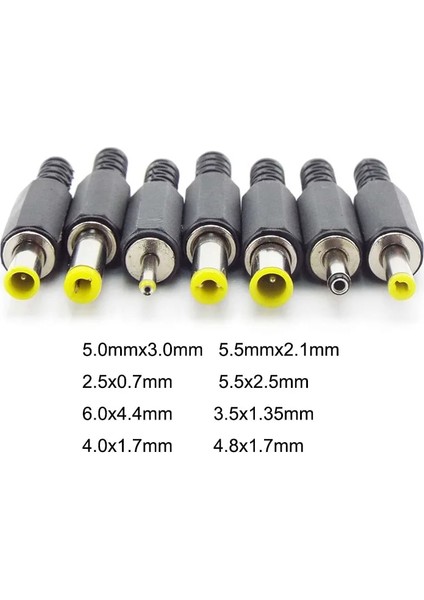 5,5 mm x 2,1 mm Stili 10 Parça x Dc Erkek Jak Güç Fişi Konnektör Adaptörü 3.ale Jak Soket Adaptörü Ses Cctv (Yurt Dışından)