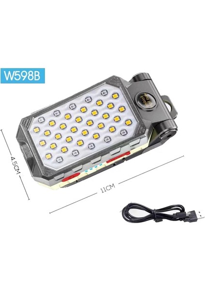 3W Taşınabilir Çalışma Lambası Kanca Bakım Lambası Acil Durum Uyarı Işığı Manyetik Güçlü Işık Araba Işık Otomobil Tamir Işığı Çalışma Işığı (Yurt Dışından)