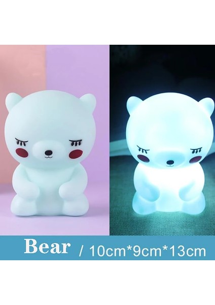 Ayı Karton Hayvan Bebek Gece Lambası Pil ile Ayı Dinozor Unicorn LED Uyku Gece Lambası Çocuklar Için Oyuncak Yeni Yıl Yılbaşı Hediyeleri (Yurt Dışından)
