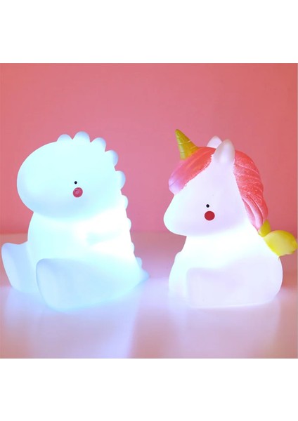 Ayı Karton Hayvan Bebek Gece Lambası Pil ile Ayı Dinozor Unicorn LED Uyku Gece Lambası Çocuklar Için Oyuncak Yeni Yıl Yılbaşı Hediyeleri (Yurt Dışından)