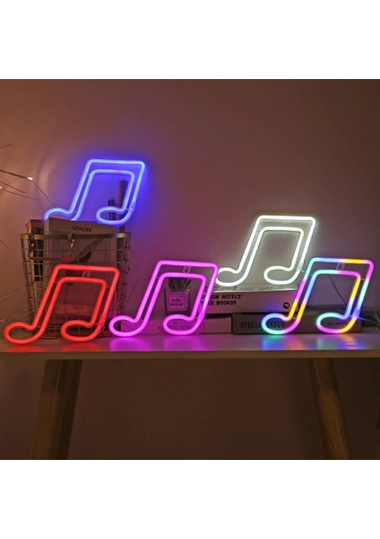 Mavi LED Neon Gece Işık Burcu Duvar Sanatı Gökkuşağı Asılı Gece Lambası Müzik Noel Doğum Günü Düğün Ev Partisi Tatil Dekor Hediye Için (Yurt Dışından)