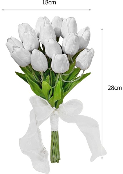 Beyaz Yapay Lale Işıkları LED Masa Lambası Düğün Sevgililer Ev Partisi Oturma Odası Yatak Odası Dekorasyon Hediye Için (Yurt Dışından)