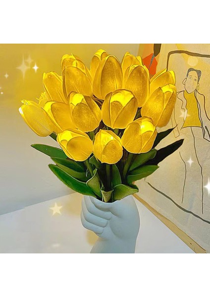 Beyaz Yapay Lale Işıkları LED Masa Lambası Düğün Sevgililer Ev Partisi Oturma Odası Yatak Odası Dekorasyon Hediye Için (Yurt Dışından) fırsatları