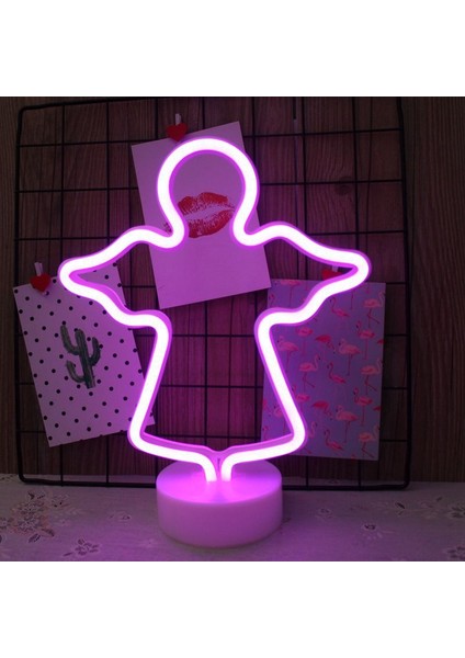 Yarasa Kalp Neon Burcu Pil ve USB Çift Powered LED Işık Parti Ev Dekorasyon Yatak Odası Masa Lambası Duvar Dekorasyon Işık Hediye (Yurt Dışından) indirimleri