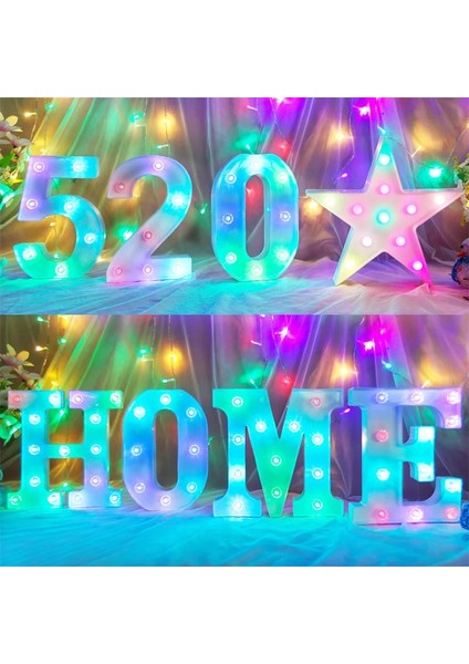 K Rgb LED Mektup Işıkları Aydınlık Numarası Lamba 26 Alfabe Kayan Yazı Işareti Gece Lambası Düğün Parti Noel Dekorasyon (Yurt Dışından) fiyatları