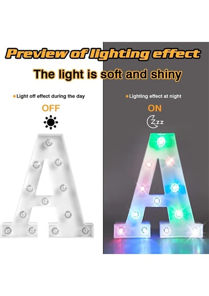 K Rgb LED Mektup Işıkları Aydınlık Numarası Lamba 26 Alfabe Kayan Yazı Işareti Gece Lambası Düğün Parti Noel Dekorasyon (Yurt Dışından) modelleri