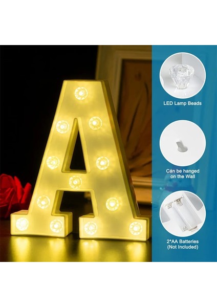 K Rgb LED Mektup Işıkları Aydınlık Numarası Lamba 26 Alfabe Kayan Yazı Işareti Gece Lambası Düğün Parti Noel Dekorasyon (Yurt Dışından) fırsatları