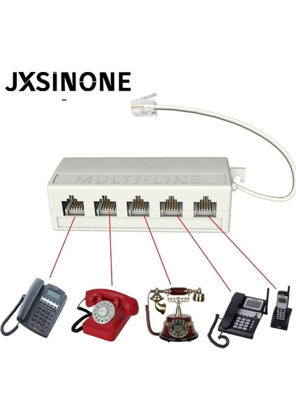 Jxsınone RJ11 Jack 5 Yollu Çıkışlı Telefon Telefon Modüler Hat Ayırıcı Fiş Adaptörü 6P4C (Yurt Dışından) fiyatları