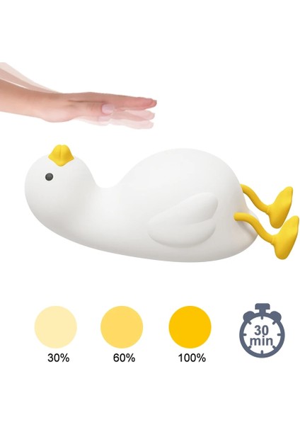 Ördek USB Şarj Edilebilir Gece Lambası Kedi Ördek Silikon Gece Işıkları Dokunmatik Sensör Yatak Odası Başucu Lambası Uzaktan Kumanda ile Çocuklar Için Bebek Hediye (Yurt Dışından)