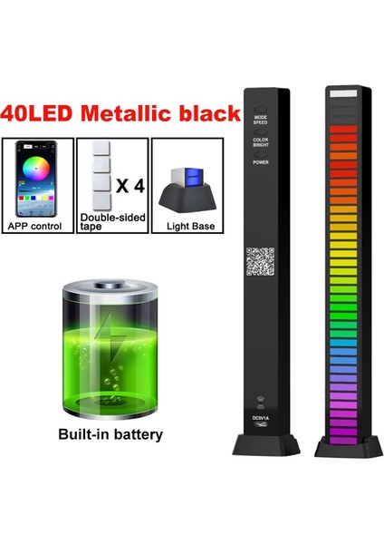 Turuncu Rgb Ses Kontrol Işıkları LED Pikap Işıkları Akıllı App Kontrolü Müzik Ritim Atmosfer Işığı Oyun Masaüstü Dekor Işık (Yurt Dışından)