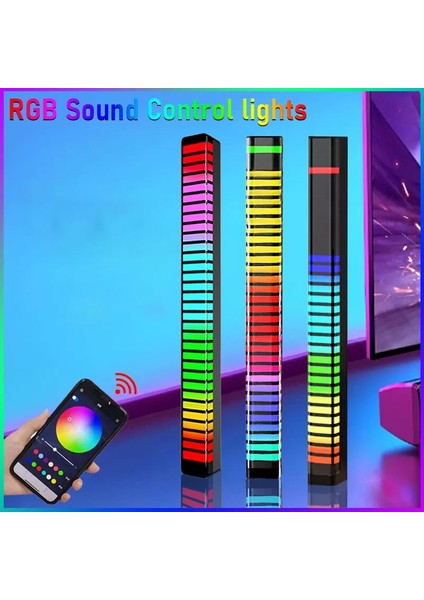 Turuncu Rgb Ses Kontrol Işıkları LED Pikap Işıkları Akıllı App Kontrolü Müzik Ritim Atmosfer Işığı Oyun Masaüstü Dekor Işık (Yurt Dışından) fiyatları