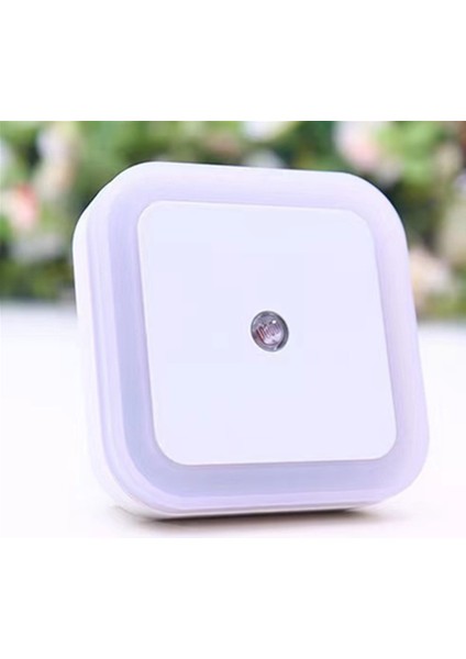 Kare-Beyaz Mini LED Gece Lambası Euus Tak Alacakaranlık Şafak Sensörü Duvar Gece Lambası Kare Yatak Odası Koridor Merdiven Corridv 220 V (Yurt Dışından)