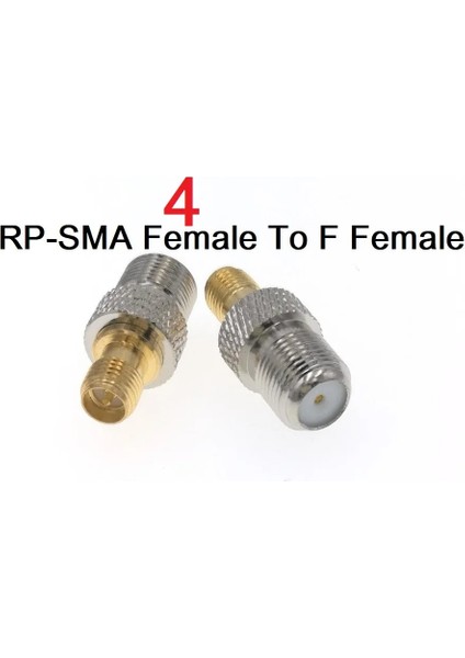 No.4 Stili Altın Sma Erkek - F Dişi F Konnektör - Sma Rf Konnektör Adaptörü 1 Adet (Yurt Dışından)