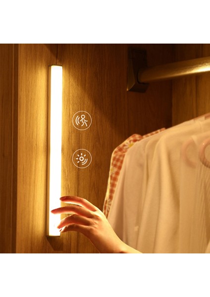 Mavi 20CMCM Pır Hareket Sensörü Kablosuz LED Gece Lambası USB Şarj Edilebilir Dolap Mutfak Dolabı Koridor Merdiven Gece Lambası (Yurt Dışından)