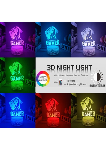 A16 Tarzı A14 3D Gece Lambası Oyun Ofis Konferans Odası Masası Kurulum Aydınlatma Dekor Gamepad Simgesi LED Işık Atmosfer Masa Başucu Gece Lambaları Çocuklar Hediye (Yurt Dışından) fırsatları