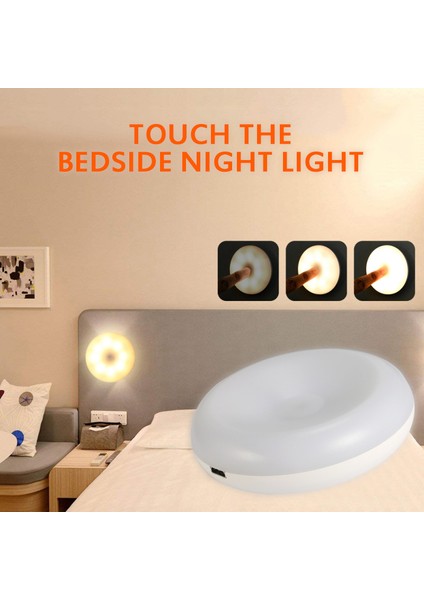 Beyaz Dokunmatik Mini Gece Lambası LED Acil Durum Lambası USB Şarj Edilebilir Akıllı Insan Vücudu Indüksiyon Gece Lambası Kısılabilir Kablosuz Dolap (Yurt Dışından)