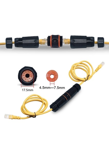 M23-CAT6A Stili Yxy Ağ RJ45 Konektörü IP68 Su Geçirmez CAT5ECAT6CAT6A M23 Kablo Ağ Ethernet Genişleticiler Dış Mekan Için RJ45 Panel Montajı (Yurt Dışından)