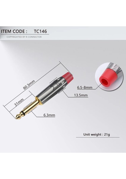 Kırmızı Stil 2 Adet Ts Trs Fiş Jakı Fiş Ses Konektörü Monostereo Düz Erkek Amplifikatör Mikrofon (Yurt Dışından) modelleri