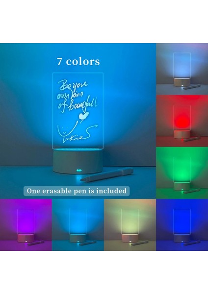 A 7 Renk Not Panosu Yaratıcı LED Gece Lambası USB Mesaj Panosu Tatil Işık Kalem Hediye Çocuklar Için Dekorasyon Gece Lambası (Yurt Dışından)