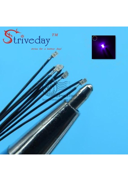 50 Adet Tarzı Mor Renkler Seçilebilir 8V-12V Yeniden Lehimlenmiş Mikro Litz Smd LED LED Kablolu Kablolar 20CM (Yurt Dışından)