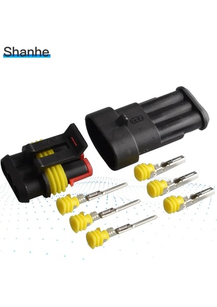 3p Tarzı 1 Takım Kit Yolu Amp Süper Mühür Su Geçirmez Elektrik Kablosu Konektörü Fişi Araba Su Geçirmez Konnektör Için (Yurt Dışından)