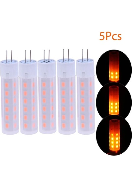 5 Adet G4 Titreşen Alev Yangın Etkisi LED Ampul Mısır Işık Retro Dekorasyon Lambası Yangın Titreşimsiz Yanan LED Ampul Dc 12 V Adet (Yurt Dışından)