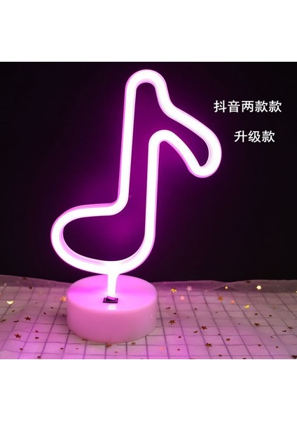Müzik Kalp Neon Burcu Pil ve USB Çift Powered LED Işık Parti Ev Dekorasyon Yatak Odası Masa Lambası Duvar Dekorasyon Işık Hediye (Yurt Dışından)