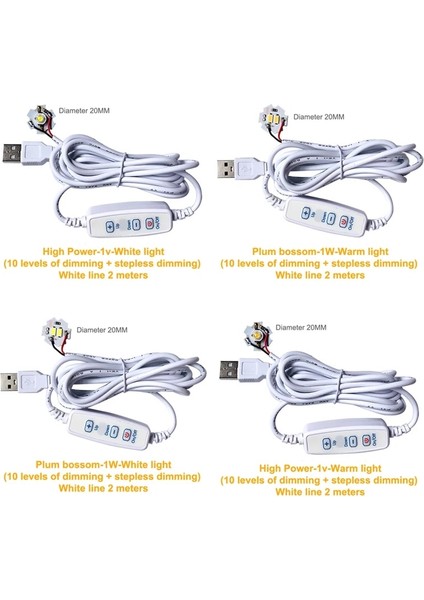 A17 Dc 5V Kısılabilir LED Md LED Lamba Dıy Işık Ayarlanabilir LED Ampul USB Dimmer Öğrenme Çalışma Şarj Edilebilir Lamba (Yurt Dışından)
