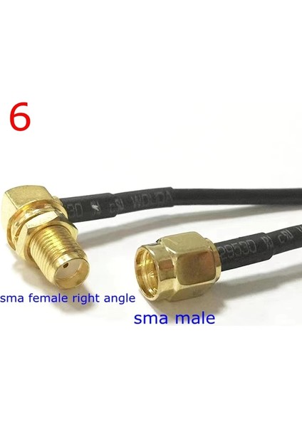 Tip6-1 Adet Tarzı 2 Milyon RG174 Sma Sma Erkek Dişi Bağlantı Derecesi Sağ Açı Rpsma Rpsma Dişi Uzatma Kablosu Bakır Tel Için RG-174 Anten (Yurt Dışından)