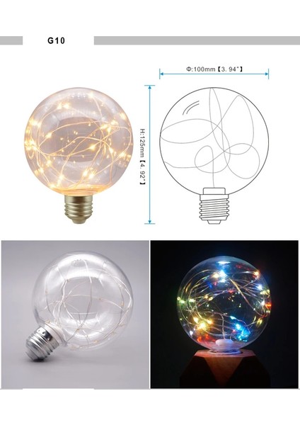 T98 Tarzı G100 E27 LED Edison Dize Ampul Ac Retro Edison LED Bakır Tel Ampul A60 A80 G80 Ev Dekor Tatil Gece Lambası Lambası (Yurt Dışından)