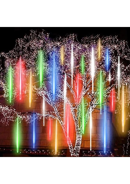 50CM-8 Adet-1 Takım Tarzı Çok Renkli LED Meteor Yağmuru Yağmur Işıkları Su Geçirmez Düşen Yağmur Damlası Peri Dize Işık Noel Tatili Partisi Veranda Dekor Için cm (Yurt Dışından)