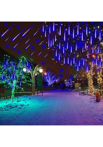 50CM-8 Adet-1 Takım Tarzı Çok Renkli LED Meteor Yağmuru Yağmur Işıkları Su Geçirmez Düşen Yağmur Damlası Peri Dize Işık Noel Tatili Partisi Veranda Dekor Için cm (Yurt Dışından)