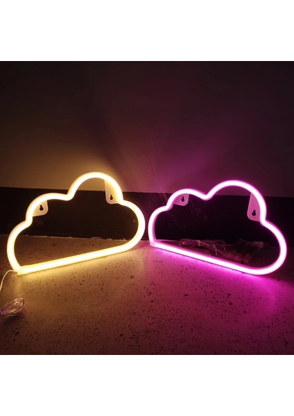 Mavi Karikatür Bulut Şekilli Burcu LED Neon Masa Lambaları USB Pil Kumandalı Ev Partisi Çocuk Odası Sanat Dekoratif Duvar Asılı Gece Lambası (Yurt Dışından)