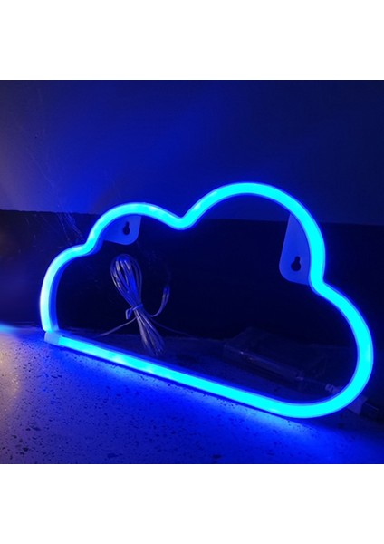 Mavi Karikatür Bulut Şekilli Burcu LED Neon Masa Lambaları USB Pil Kumandalı Ev Partisi Çocuk Odası Sanat Dekoratif Duvar Asılı Gece Lambası (Yurt Dışından)