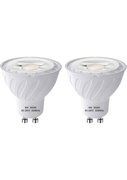 2 Adet GU10 LED Spot 3000K Sıcak Beyaz 6W MR16 GU10 Ampul Enerji Tasarruflu Lamba Spot Ampul Lamba Ev Ofis Aydınlatması Için (Yurt Dışından)
