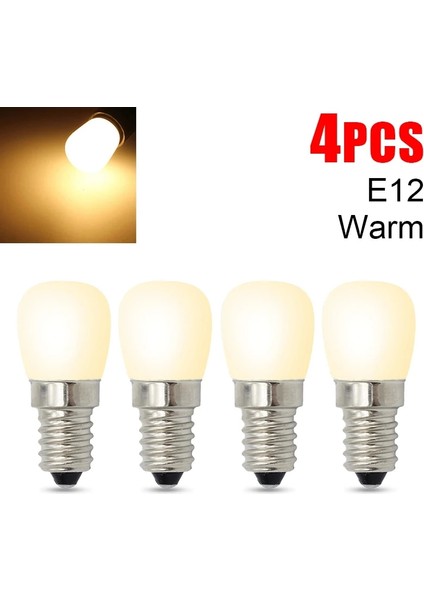 E12-SICAK-4 Adet Yeni LED Ampul E12 Ev Buzdolabı Ampuller Buzdolabı Ekran Lambası Mini Gece Işıkları Yüksek Parlaklık Ev Dekor Avize (Yurt Dışından)