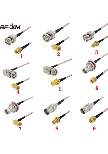 No.3 Tarzı 20 Santimetre Kablo Sma Erkek Fiş Bnc Erkek Düz Konnektör Kablosu RG316 Rf Jumper Pigtail Erkek - Dişi Dik Açılı Rf Koaksiyel (Yurt Dışından) fiyatları