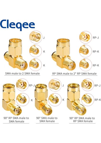 C20078 Tarzı Cleqee Ma Sma Erkek Dişi Altın Kaplama Rp Sma Sma Erkek Rpsma Konektörü Rf Adaptörü Düz Bükülmüş Lt Tipi (Yurt Dışından)