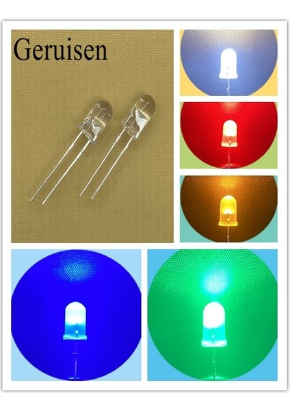 100PCS Tarzı Ir Adet Lot Şeffaf Yuvarlak 5mm Süper Parlak Su Berrak Yeşil Kırmızı Beyaz Sarı Mavi Işık LED Ampuller Yayan Diyot F5 Yavaş (Yurt Dışından) fiyatları
