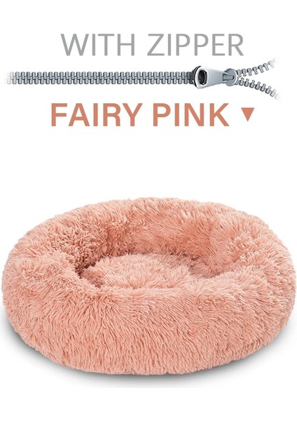 Peri Pembe Tarzı S-50CM Süper Pet Kral Köpek Yatağı Zip Kanepe Çıkarılabilir Köpek Uyku Yatağı Yıkanabilir Donut Sakinleştirici Uzun Peluş Köpek Yatakları Xxl Ayrılabilir Köpek Evi (Yurt Dışından)