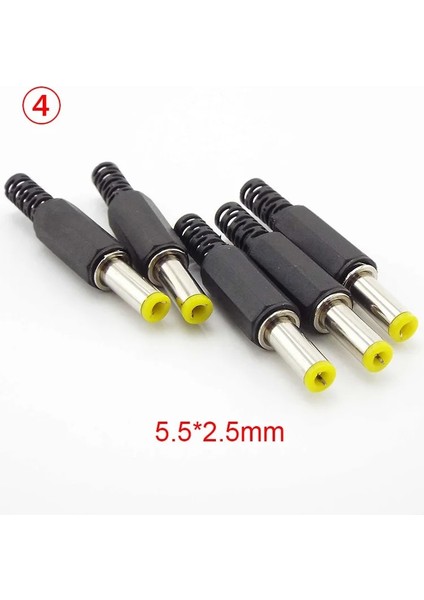 5,5 mm x 2,5 mm Stili 2 Adet x Dc Erkek Jak Güç Fişi Konnektör Adaptörü 3.ale Jak Soket Adaptörü Ses Cctv (Yurt Dışından)