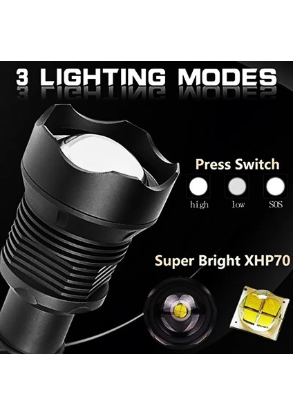 A-XHP50 CD Xph Ledpowerfulrechargeabletactalhandledc Flanlıght Cob Bikecampingunderwatersearch Sportable Işık (Yurt Dışından) modelleri