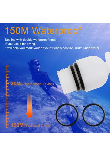 Beyaz Güvenlik Dalış Çakarlı Lamba Sualtı Beacon Fener Scuba Güvenlik Sinyali Torgnal Işık Dalış Gecesi Açık Hava Için (Yurt Dışından) indirimleri