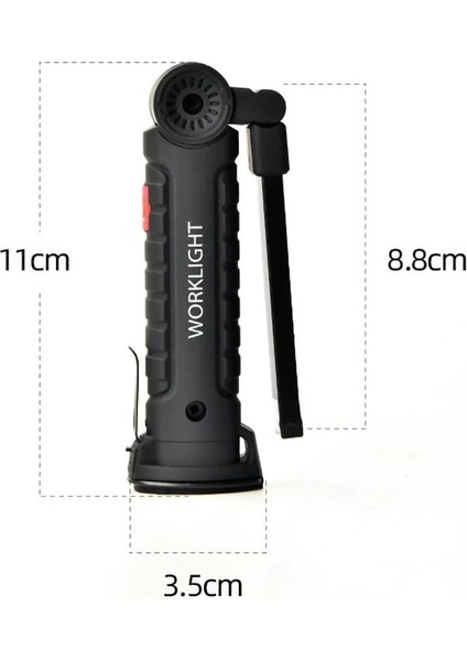 Küçük LED Cob Çalışma Gece Lambası USB Şarj Edilebilir Taşınabilir Katlanabilir Manyetik Taban Oto Tamir Açık Kamp Acil Flaş Işığı (Yurt Dışından)